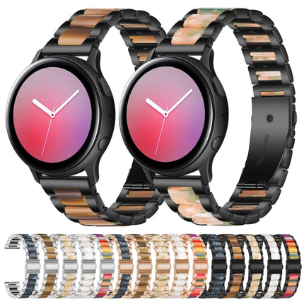 Three-beads Steel + Resin Replacement Strap Watchband, For Samsung Smart Watch 22mm
