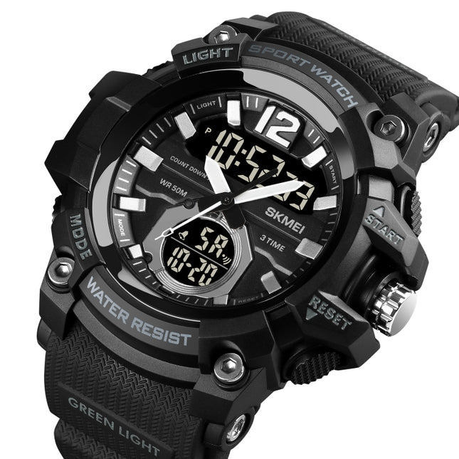 SKMEI 1725 Three Time LED Digital Display Timing Luminous Electronic Watch