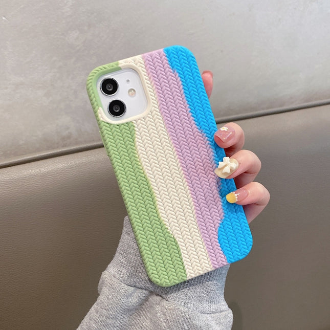 Silikon-Schutzhülle mit Fischgrätenstruktur, für iPhone 11, für iPhone 12