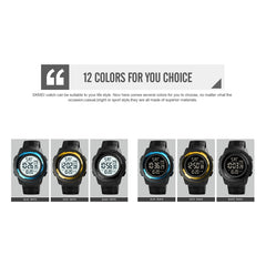 SKMEI 1731 Triplicate Round Dial LED Dual Time Digital Display Luminous Electronic Watch