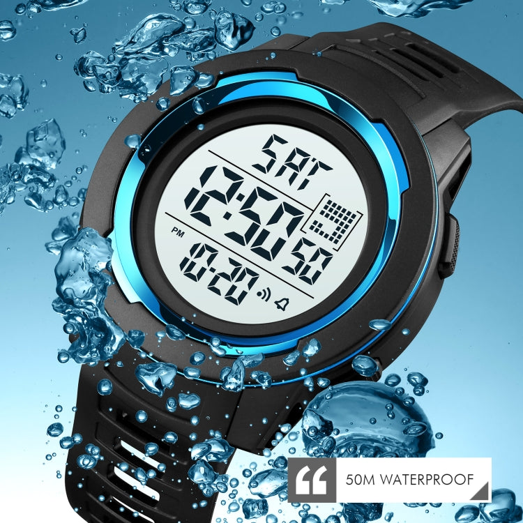 SKMEI 1731 Triplicate Round Dial LED Dual Time Digital Display Luminous Electronic Watch