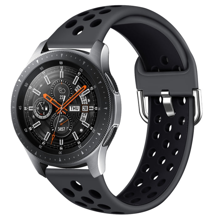 For Galaxy Watch 46 / S3 / Huawei Watch GT 1 / 2 22mm Smart Watch Silicone Double Color Wrist Strap Watchband, L