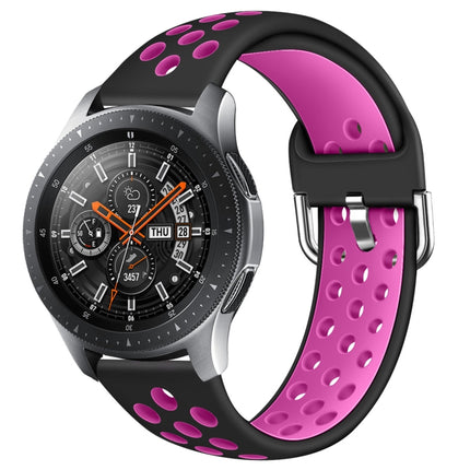 For Galaxy Watch 46 / S3 / Huawei Watch GT 1 / 2 22mm Smart Watch Silicone Double Color Wrist Strap Watchband, L, S