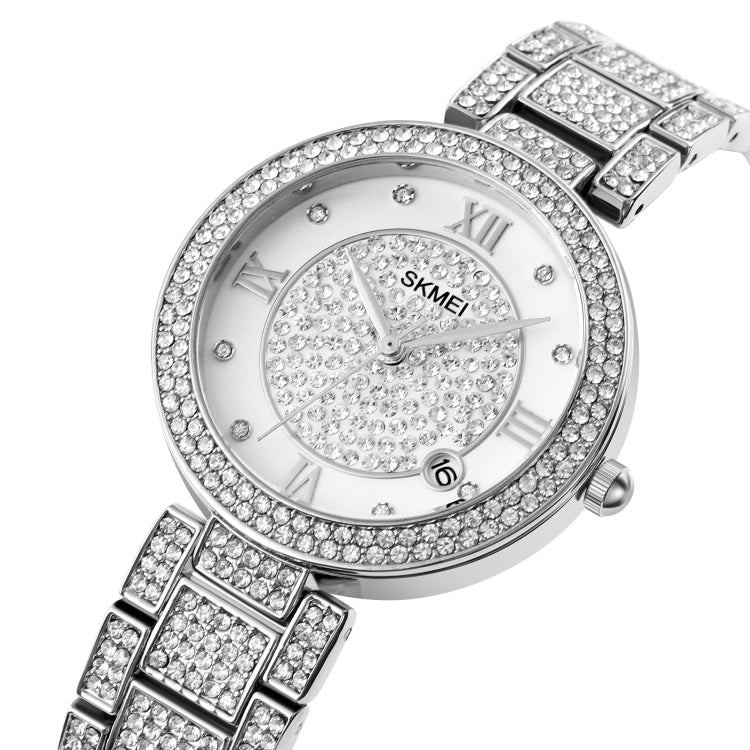 SKMEI 1739 Diamond Roman Numerals Round Dial Quartz Watch for Ladies
