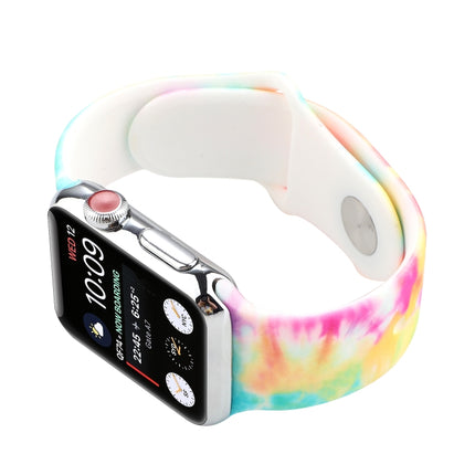 Silicone Painted Pattern Replacement Watchband For Apple Watch Series, 7 41mm / 6 & SE & 5 & 4 40mm / 3 & 2 & 1 38mm, 7 45mm / 6 & SE & 5 & 4 44mm / 3 & 2 & 1 42mm