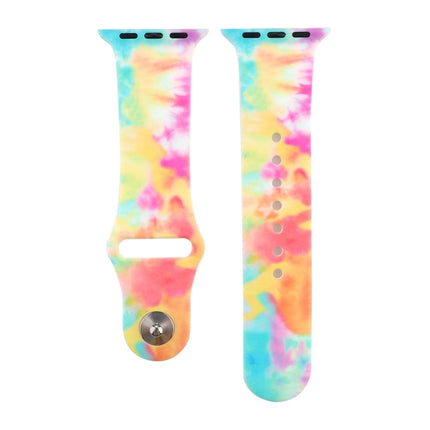 Silicone Painted Pattern Replacement Watchband For Apple Watch Series, 7 41mm / 6 & SE & 5 & 4 40mm / 3 & 2 & 1 38mm, 7 45mm / 6 & SE & 5 & 4 44mm / 3 & 2 & 1 42mm