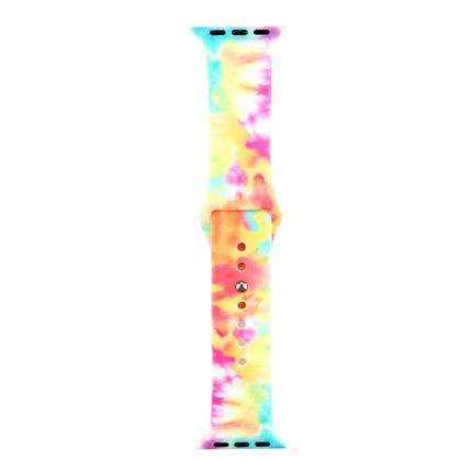 Silicone Painted Pattern Replacement Watchband For Apple Watch Series, 7 41mm / 6 & SE & 5 & 4 40mm / 3 & 2 & 1 38mm, 7 45mm / 6 & SE & 5 & 4 44mm / 3 & 2 & 1 42mm