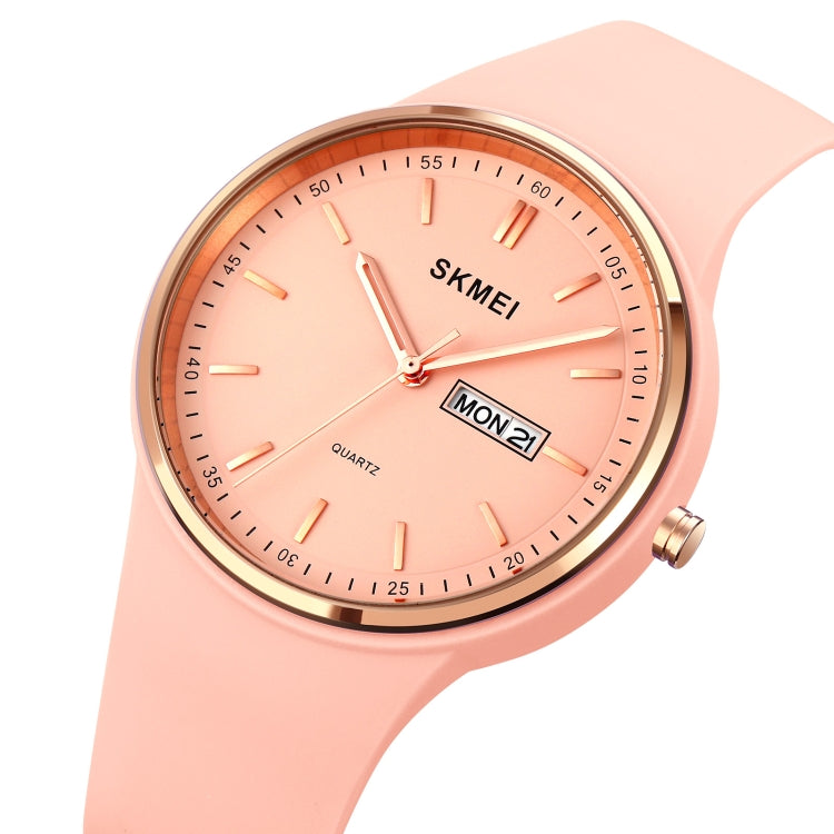 SKMEI 1747 Simple Bar scale Dial Silicone Strap Quartz Watch for Ladies
