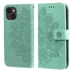 7-petal Flowers Embossing Pattern Horizontal Flip PU Leather Case with Holder & Card Slots & Wallet & Photo Frame, For iPhone 13, For iPhone 13 Mini, For iPhone 13 Pro, For iPhone 13 Pro Max