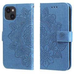 7-petal Flowers Embossing Pattern Horizontal Flip PU Leather Case with Holder & Card Slots & Wallet & Photo Frame, For iPhone 13, For iPhone 13 Mini, For iPhone 13 Pro, For iPhone 13 Pro Max