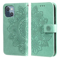 7-petal Flowers Embossing Pattern Horizontal Flip PU Leather Case with Holder & Card Slots & Wallet & Photo Frame, For iPhone 13, For iPhone 13 Mini, For iPhone 13 Pro, For iPhone 13 Pro Max