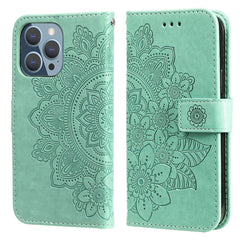 7-petal Flowers Embossing Pattern Horizontal Flip PU Leather Case with Holder & Card Slots & Wallet & Photo Frame, For iPhone 13, For iPhone 13 Mini, For iPhone 13 Pro, For iPhone 13 Pro Max