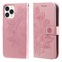 7-petal Flowers Embossing Pattern Horizontal Flip PU Leather Case with Holder & Card Slots & Wallet & Photo Frame, For iPhone 13, For iPhone 13 Mini, For iPhone 13 Pro, For iPhone 13 Pro Max