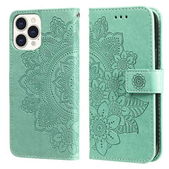 7-petal Flowers Embossing Pattern Horizontal Flip PU Leather Case with Holder & Card Slots & Wallet & Photo Frame, For iPhone 13, For iPhone 13 Mini, For iPhone 13 Pro, For iPhone 13 Pro Max