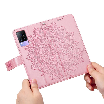 7-petal Flowers Embossing Pattern Horizontal Flip PU Leather Case with Holder & Card Slots & Wallet & Photo Frame, For vivo V21 4G / V21 5G, For vivo V21e, For vivo Y73 2021
