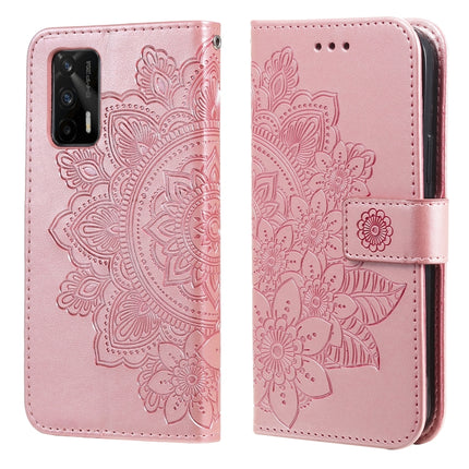 7-petal Flowers Embossing Pattern Horizontal Flip PU Leather Case with Holder & Card Slots & Wallet & Photo Frame, For Samsung Galaxy A03s (166.6mm), For OPPO Realme GT 5G