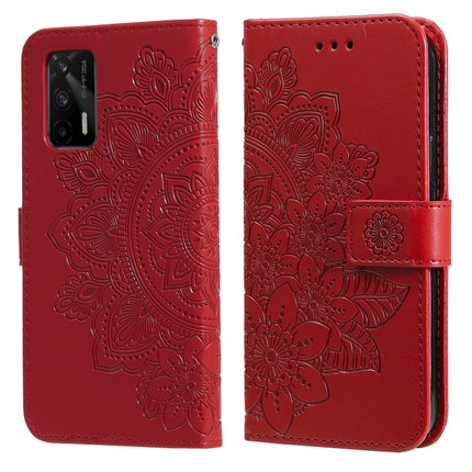 7-petal Flowers Embossing Pattern Horizontal Flip PU Leather Case with Holder & Card Slots & Wallet & Photo Frame, For Samsung Galaxy A03s (166.6mm), For OPPO Realme GT 5G