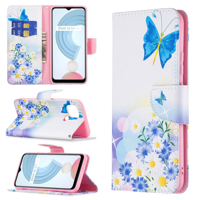 Colored Drawing Pattern Horizontal Flip Leather Case with Holder & Card Slots & Wallet, For OPPO Realme C21 / C20, For OPPO Realme 8 5G / Realme V13, For vivo V21e 4G
