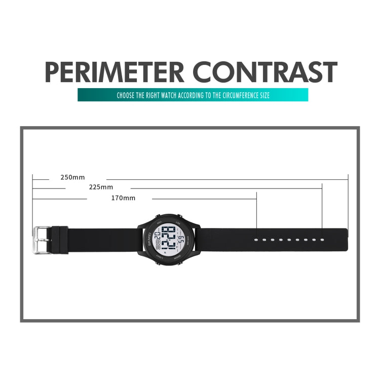 SKMEI 1758 Multifunctional LED Digital Display Luminous Silicone Strap Electronic Watch