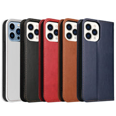 Fierre Shann PU Leather Texture Horizontal Flip Leather Case with Holder & Card Slots & Wallet, For iPhone 13 Pro, For iPhone 13, For iPhone 13 Pro Max, For iPhone 13 mini