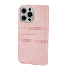 Embossed Striped Magnetic Buckle PU + TPU Horizontal Flip Leather Case with Holder & Card Slot & Wallet & Photo Frame & Sling, For iPhone 13 mini, For iPhone 13, For iPhone 13 Pro, For iPhone 13 Pro Max, For iPhone 12 Pro