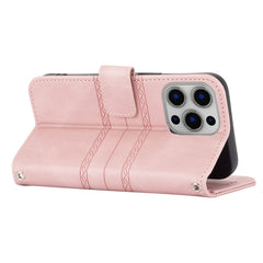 Embossed Striped Magnetic Buckle PU + TPU Horizontal Flip Leather Case with Holder & Card Slot & Wallet & Photo Frame & Sling, For iPhone 13 mini, For iPhone 13, For iPhone 13 Pro, For iPhone 13 Pro Max, For iPhone 12 Pro