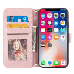 Embossed Striped Magnetic Buckle PU + TPU Horizontal Flip Leather Case with Holder & Card Slot & Wallet & Photo Frame & Sling, For iPhone XS Max, For iPhone XR, For iPhone 8 / 7 / 6, For iPhone 8 Plus / 7 Plus / 6 Plus