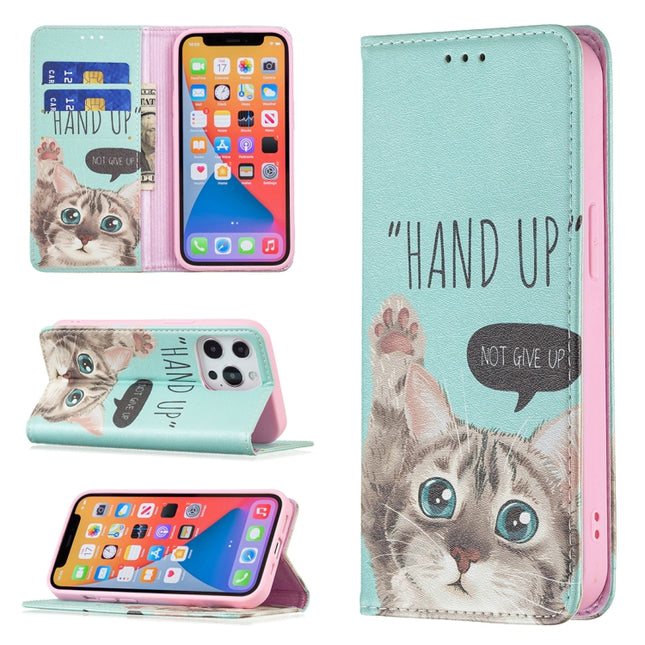 Colored Drawing Pattern Invisible Magnetic Horizontal Flip PU Leather Case with Holder & Card Slots & Wallet, For iPhone 13 mini, For iPhone 13