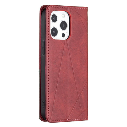 Rhombus Texture Horizontal Flip Magnetic Leather Case with Holder & Card Slots, For iPhone 13 mini, For iPhone 13, For iPhone 13 Pro, For iPhone 13 Pro Max