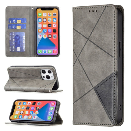Rhombus Texture Horizontal Flip Magnetic Leather Case with Holder & Card Slots, For iPhone 13 mini, For iPhone 13, For iPhone 13 Pro, For iPhone 13 Pro Max