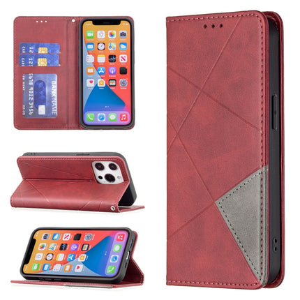 Rhombus Texture Horizontal Flip Magnetic Leather Case with Holder & Card Slots, For iPhone 13 mini, For iPhone 13, For iPhone 13 Pro, For iPhone 13 Pro Max