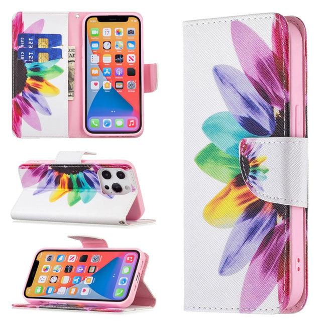 Colored Drawing Pattern Horizontal Flip Leather Case with Holder & Card Slots & Wallet, For iPhone 13 mini, For iPhone 13, For iPhone 13 Pro