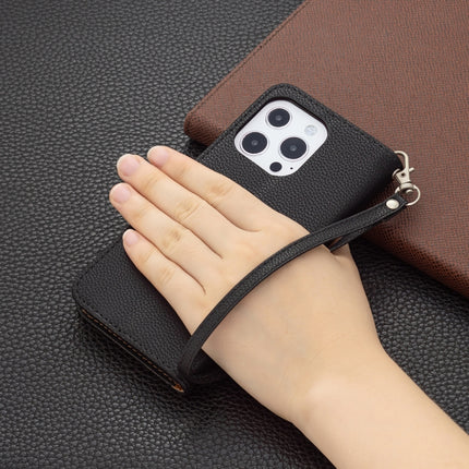 Litchi Texture Pure Color Horizontal Flip Leather Case with Holder & Card Slots & Wallet & Lanyard, For iPhone 13 Pro Max