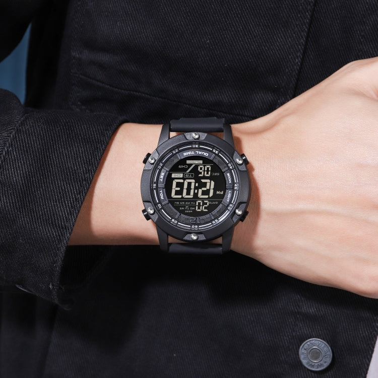 SKMEI 1762 Triplicate Round LED Dual Time Digital Display Waterproof Luminous Electronic Watch, SKMEI 1762