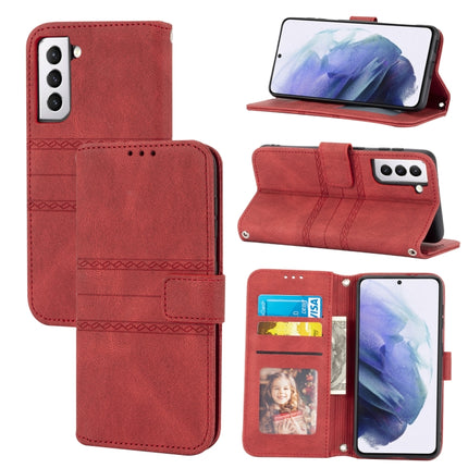Embossed Striped Magnetic Buckle PU + TPU Horizontal Flip Leather Case with Holder & Card Slot & Wallet & Photo Frame & Sling, For Samsung Galaxy S20 FE 5G, For Samsung Galaxy S21 5G, For Samsung Galaxy S21+ 5G, For Samsung Galaxy S21 Ultra 5G