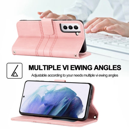 Embossed Striped Magnetic Buckle PU + TPU Horizontal Flip Leather Case with Holder & Card Slot & Wallet & Photo Frame & Sling, For Samsung Galaxy S21 FE, For Samsung Galaxy A02s 164mm, For Samsung Galaxy A03s 164mm, For Samsung Galaxy A51