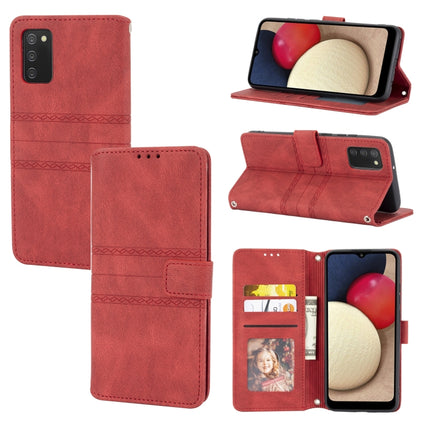 Embossed Striped Magnetic Buckle PU + TPU Horizontal Flip Leather Case with Holder & Card Slot & Wallet & Photo Frame & Sling, For Samsung Galaxy S21 FE, For Samsung Galaxy A02s 164mm, For Samsung Galaxy A03s 164mm, For Samsung Galaxy A51