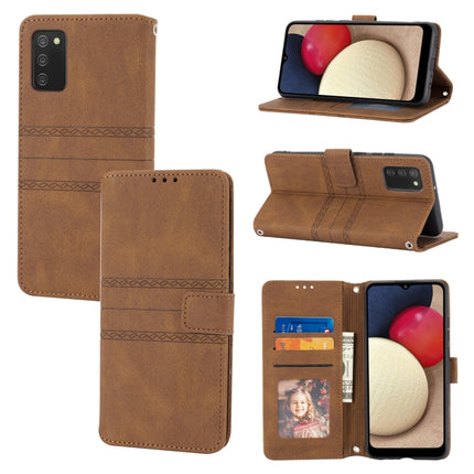Embossed Striped Magnetic Buckle PU + TPU Horizontal Flip Leather Case with Holder & Card Slot & Wallet & Photo Frame & Sling, For Samsung Galaxy S21 FE, For Samsung Galaxy A02s 164mm, For Samsung Galaxy A03s 164mm, For Samsung Galaxy A51
