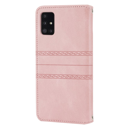 Embossed Striped Magnetic Buckle PU + TPU Horizontal Flip Leather Case with Holder & Card Slot & Wallet & Photo Frame & Sling, For Samsung Galaxy A71, For Samsung Galaxy A12 5G, For Samsung Galaxy A22 4G, For Samsung Galaxy A22 5G