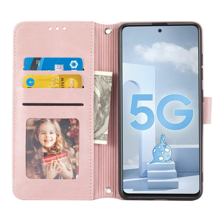 Embossed Striped Magnetic Buckle PU + TPU Horizontal Flip Leather Case with Holder & Card Slot & Wallet & Photo Frame & Sling, For Samsung Galaxy A71, For Samsung Galaxy A12 5G, For Samsung Galaxy A22 4G, For Samsung Galaxy A22 5G