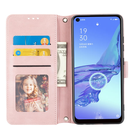 Embossed Striped Magnetic Buckle PU + TPU Horizontal Flip Leather Case with Holder & Card Slot & Wallet & Photo Frame & Sling, For Samsung Galaxy A32 4G, For Samsung Galaxy A32 5G, For Samsung Galaxy A42 5G, For Samsung Galaxy A52 5G / 4G
