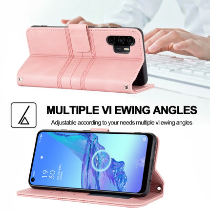 Embossed Striped Magnetic Buckle PU + TPU Horizontal Flip Leather Case with Holder & Card Slot & Wallet & Photo Frame & Sling, For Samsung Galaxy A32 4G, For Samsung Galaxy A32 5G, For Samsung Galaxy A42 5G, For Samsung Galaxy A52 5G / 4G