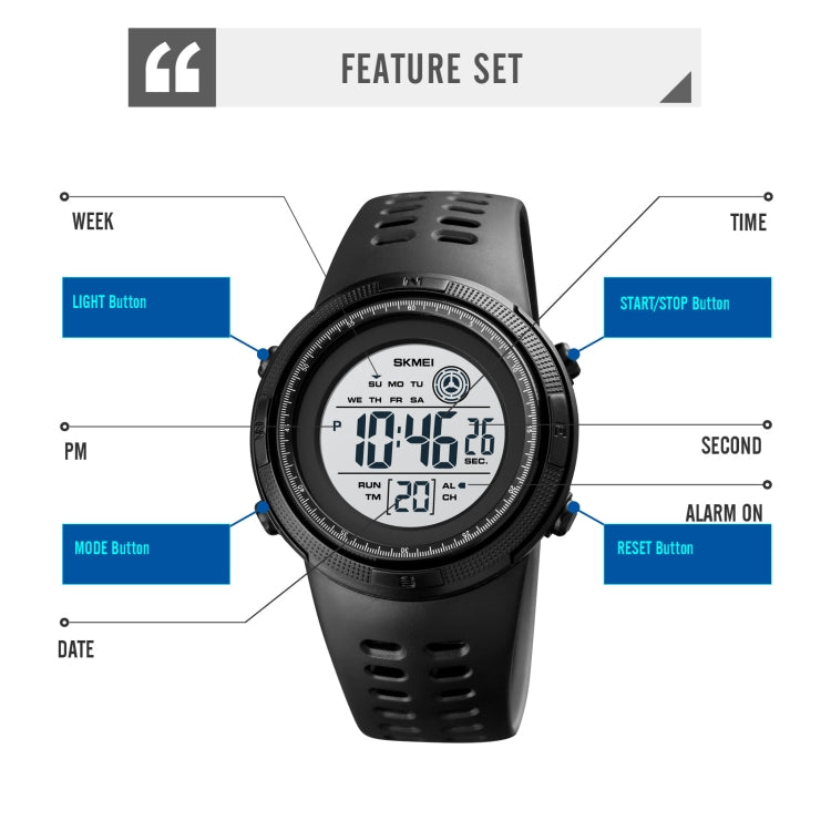 SKMEI 1773 Triplicate Round LED Dual Time Digital Display Colorful Backlight Electronic Watch