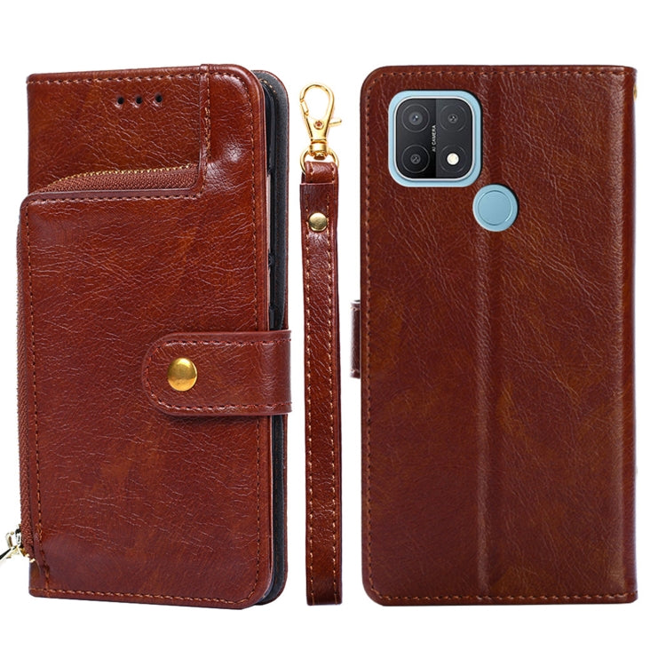 Zipper Bag PU + TPU Horizontal Flip Leather Case with Holder & Card Slot & Wallet & Lanyard, For OPPO A15, For OPPO A54, For OPPO A55 5G, For OPPO A94 / F19 Pro, For OPPO A94 5G / F19 Pro+ 5G, For OPPO F17 / A73