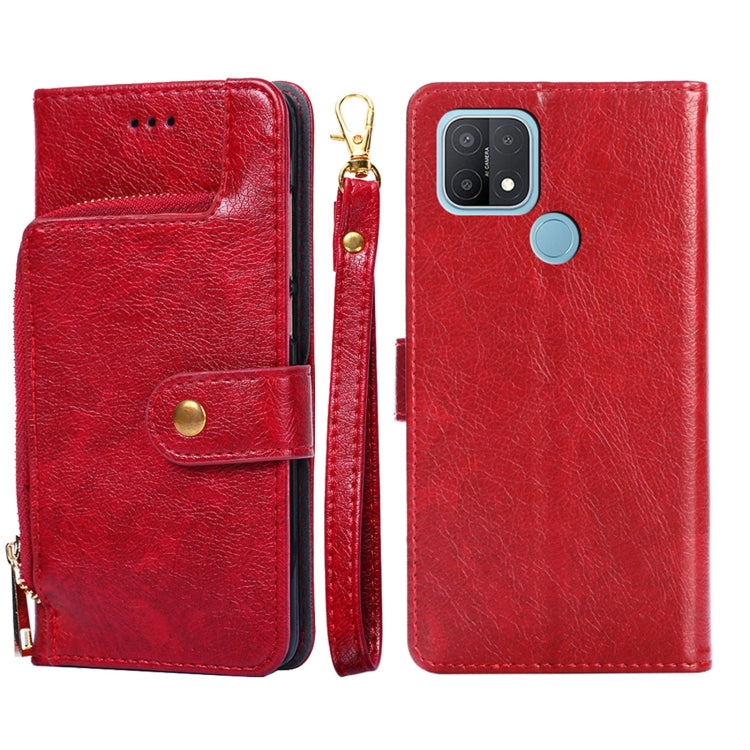 Zipper Bag PU + TPU Horizontal Flip Leather Case with Holder & Card Slot & Wallet & Lanyard, For OPPO A15, For OPPO A54, For OPPO A55 5G, For OPPO A94 / F19 Pro, For OPPO A94 5G / F19 Pro+ 5G, For OPPO F17 / A73