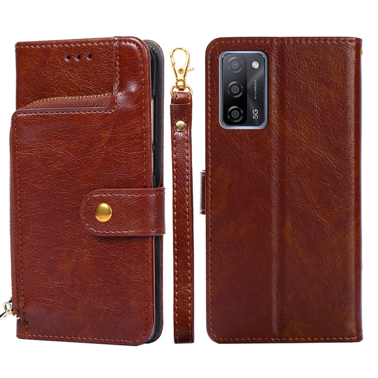 Zipper Bag PU + TPU Horizontal Flip Leather Case with Holder & Card Slot & Wallet & Lanyard, For OPPO A15, For OPPO A54, For OPPO A55 5G, For OPPO A94 / F19 Pro, For OPPO A94 5G / F19 Pro+ 5G, For OPPO F17 / A73