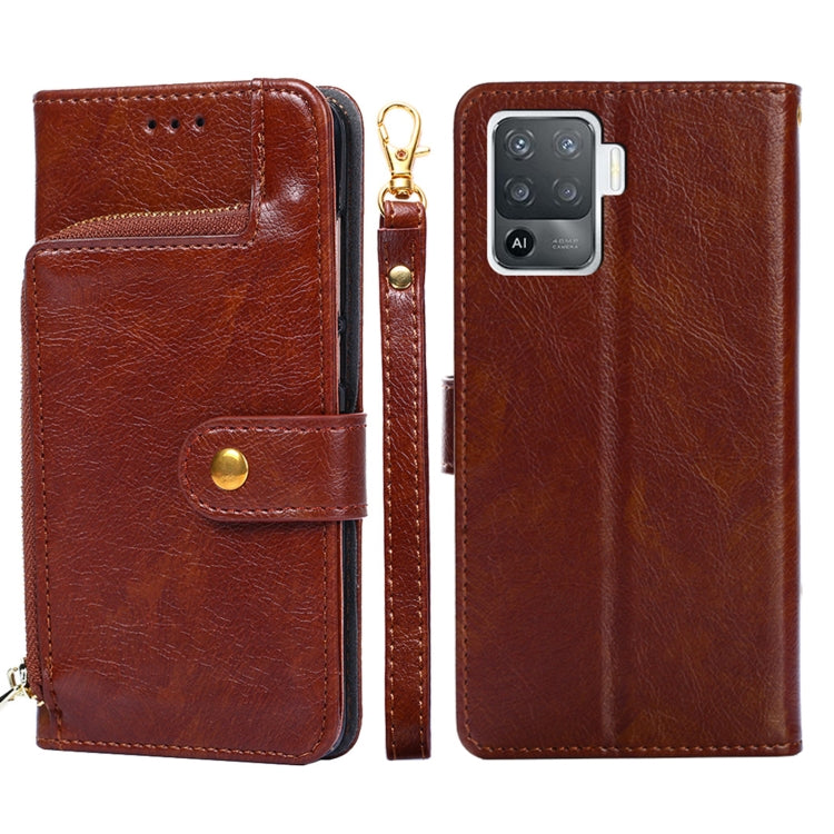 Zipper Bag PU + TPU Horizontal Flip Leather Case with Holder & Card Slot & Wallet & Lanyard, For OPPO A15, For OPPO A54, For OPPO A55 5G, For OPPO A94 / F19 Pro, For OPPO A94 5G / F19 Pro+ 5G, For OPPO F17 / A73