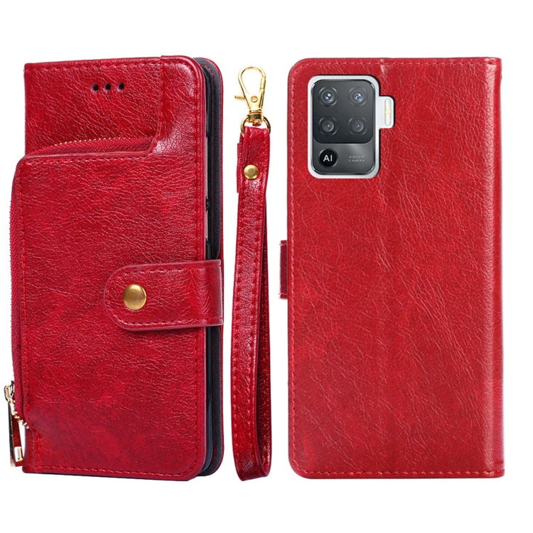 Zipper Bag PU + TPU Horizontal Flip Leather Case with Holder & Card Slot & Wallet & Lanyard, For OPPO A15, For OPPO A54, For OPPO A55 5G, For OPPO A94 / F19 Pro, For OPPO A94 5G / F19 Pro+ 5G, For OPPO F17 / A73