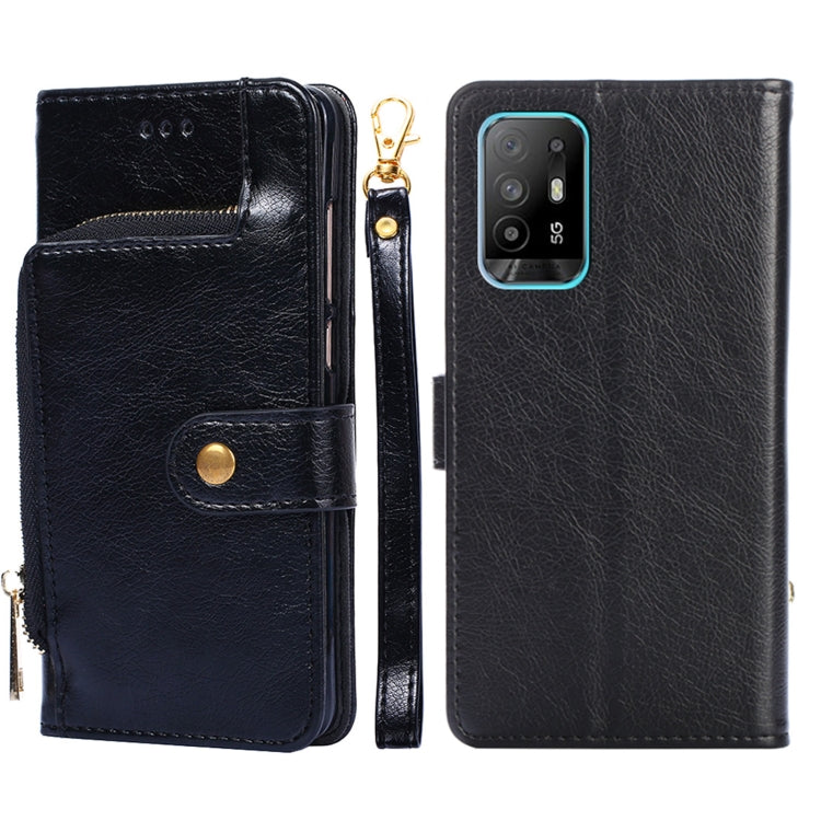 Zipper Bag PU + TPU Horizontal Flip Leather Case with Holder & Card Slot & Wallet & Lanyard, For OPPO A15, For OPPO A54, For OPPO A55 5G, For OPPO A94 / F19 Pro, For OPPO A94 5G / F19 Pro+ 5G, For OPPO F17 / A73