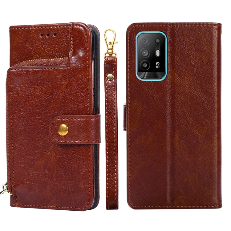 Zipper Bag PU + TPU Horizontal Flip Leather Case with Holder & Card Slot & Wallet & Lanyard, For OPPO A15, For OPPO A54, For OPPO A55 5G, For OPPO A94 / F19 Pro, For OPPO A94 5G / F19 Pro+ 5G, For OPPO F17 / A73
